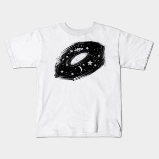 vintage fun space galaxy solar system with faces Kids T-Shirt